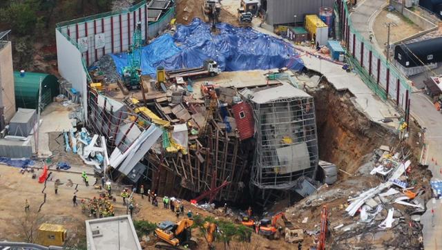 신안산선 붕괴 사고 관련 현장 이미지